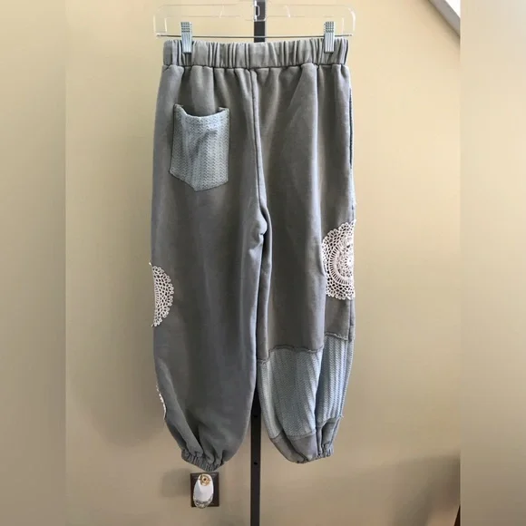 POL Gray and Blue Patchwork Joggers - Picture 2 of 2